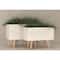 Set of 2 White Fiber clay Contemporary Planter, 17", 21"